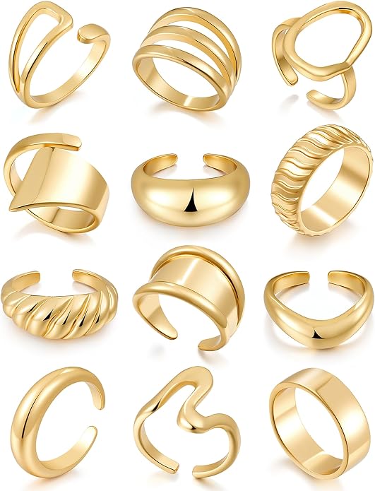 17 MILE Chunky Gold Stackable Rings