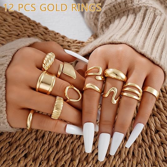 17 MILE Chunky Gold Stackable Rings