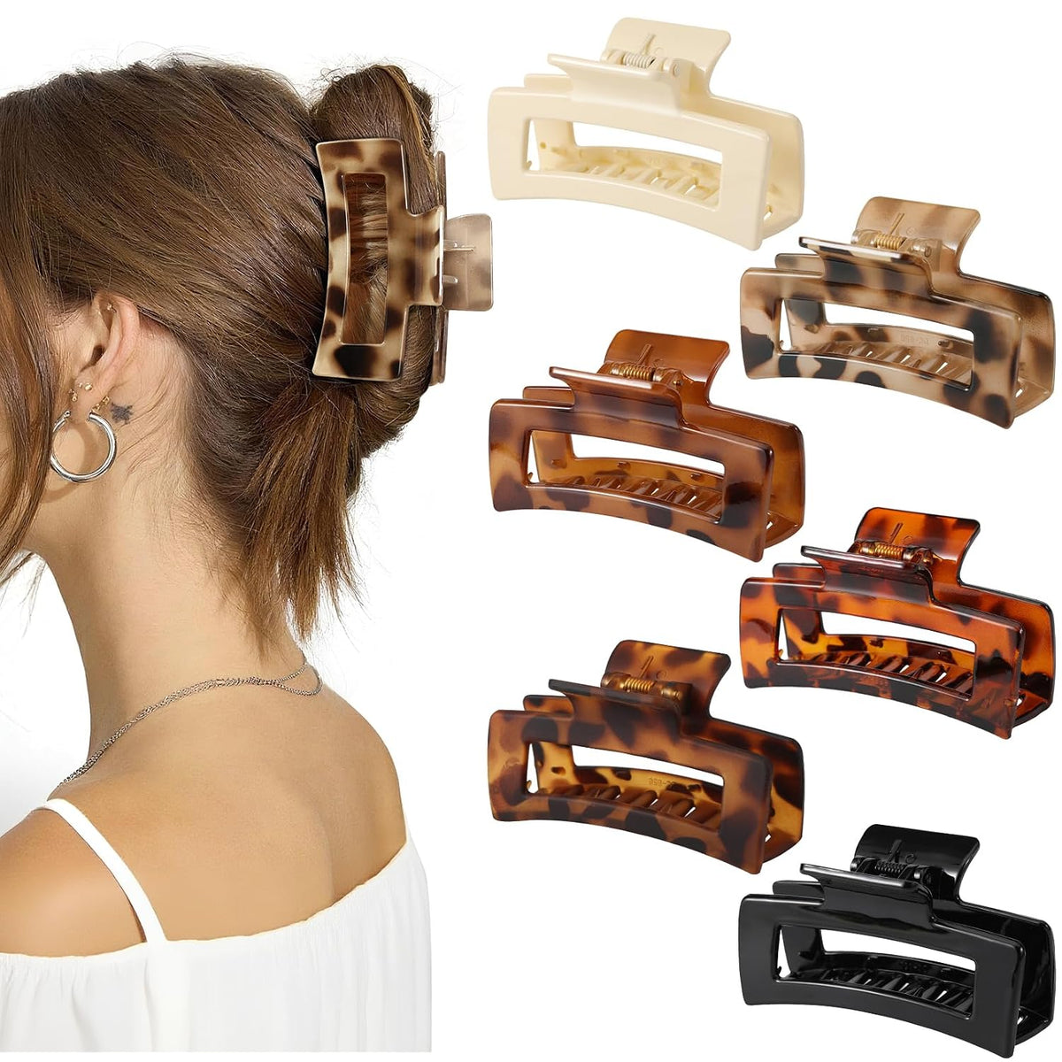 Auseibeely Tortoise Shell Claw Clips