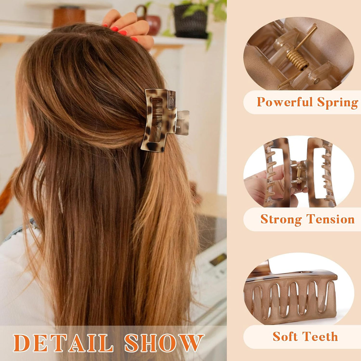 Auseibeely Tortoise Shell Claw Clips