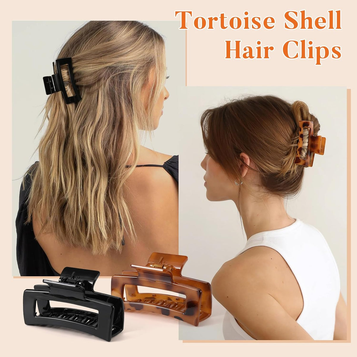 Auseibeely Tortoise Shell Claw Clips