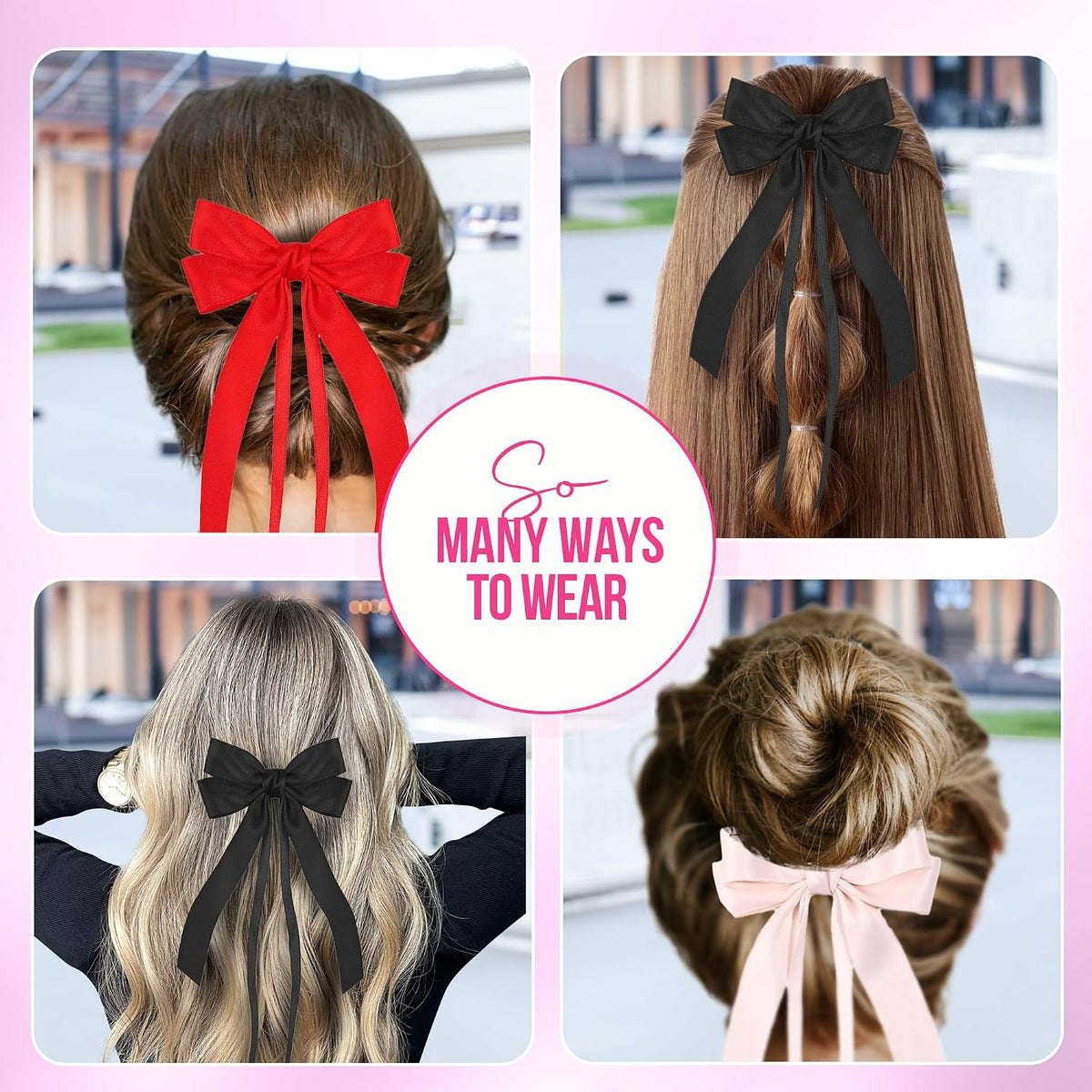 Styla Satin Bow Hair Clip Set
