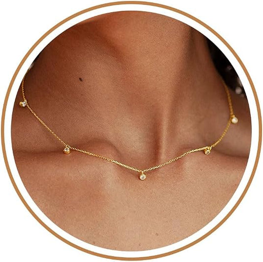 FUNEIA Dainty Clover & Butterfly Necklace