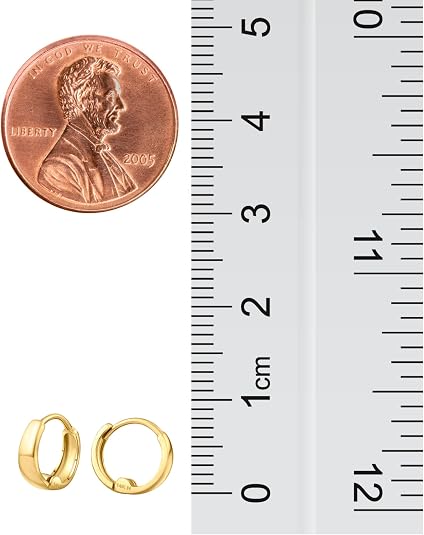 14K Solid Gold Huggie Earrings
