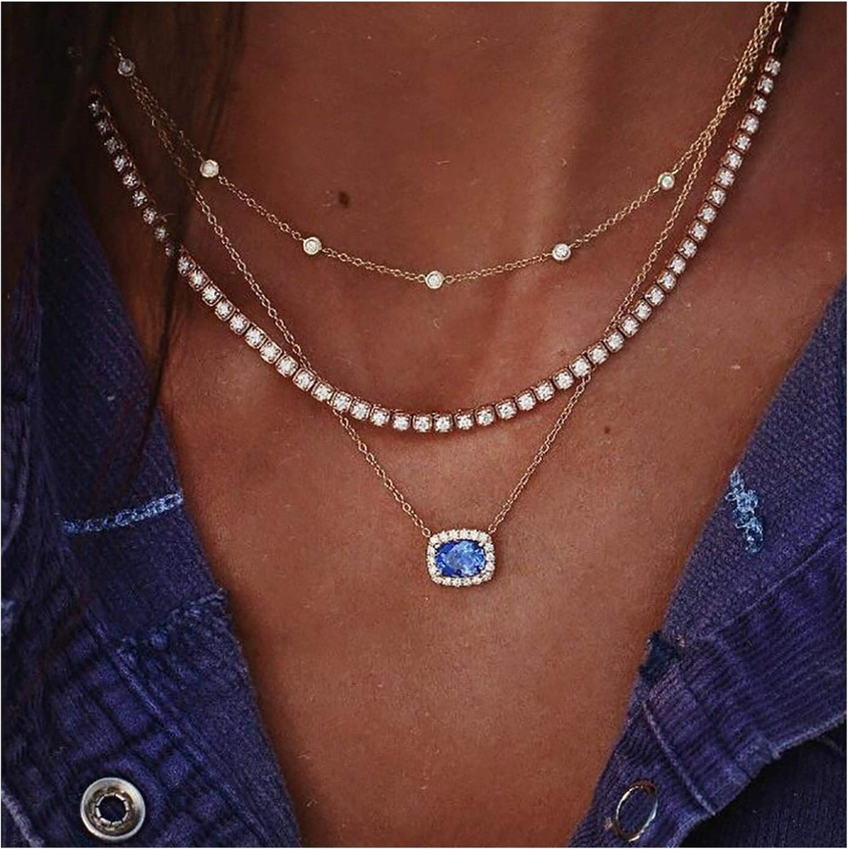 Multi-Element Layered Gold Necklace