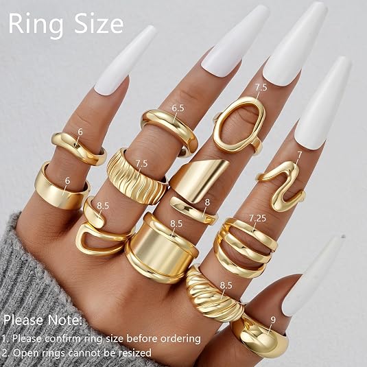 17 MILE Chunky Gold Stackable Rings