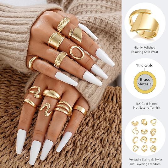 17 MILE Chunky Gold Stackable Rings