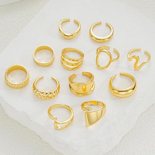 17 MILE Chunky Gold Stackable Rings