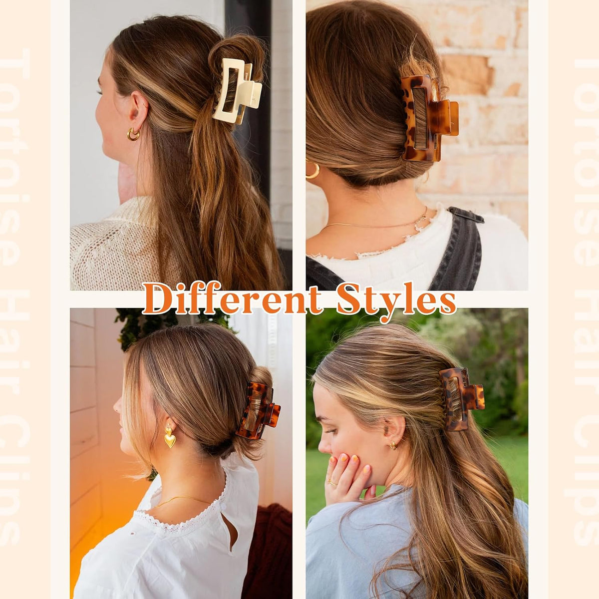 Auseibeely Tortoise Shell Claw Clips