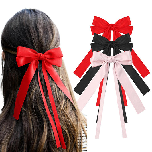Styla Satin Bow Hair Clip Set