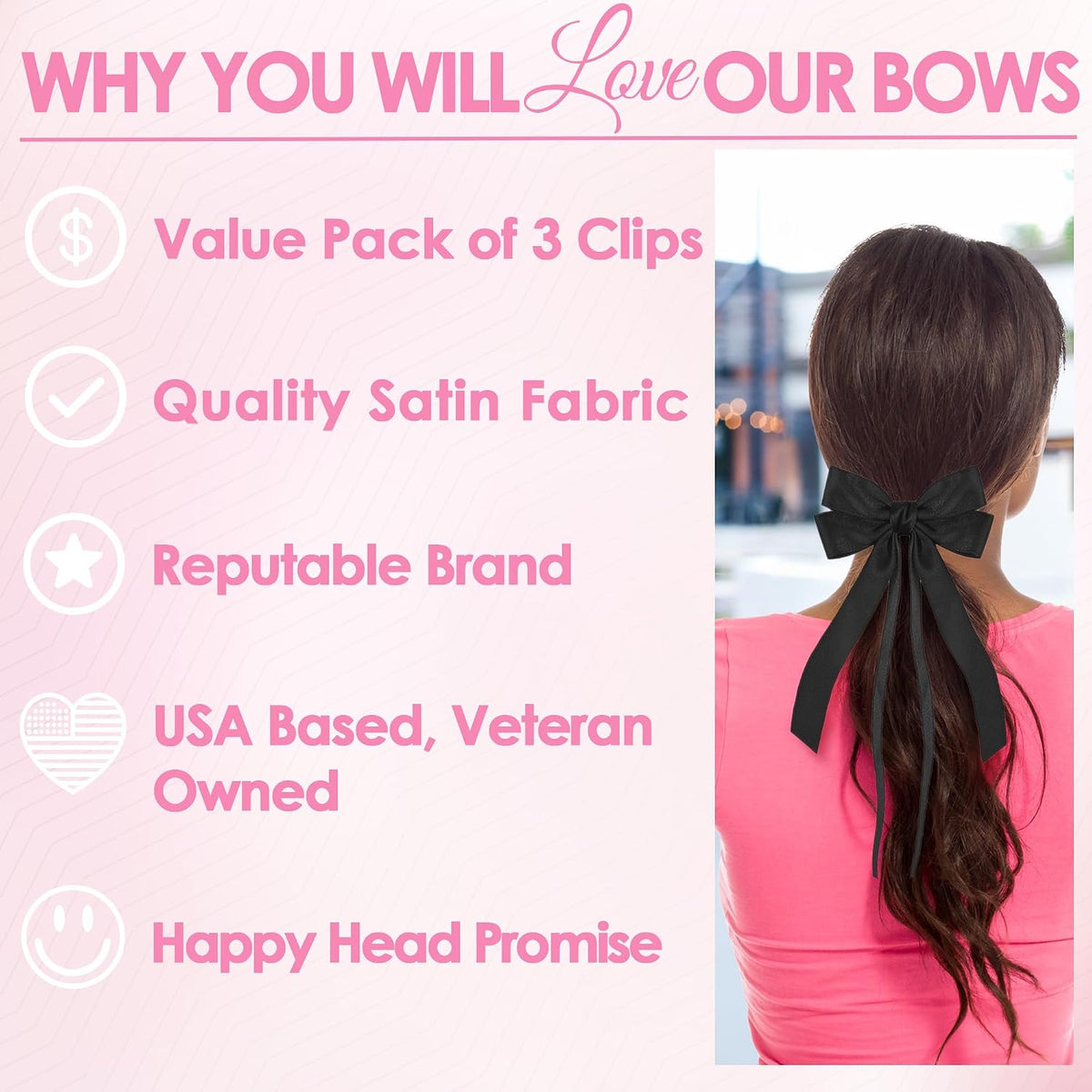 Styla Satin Bow Hair Clip Set