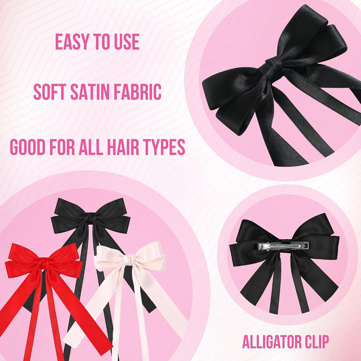 Styla Satin Bow Hair Clip Set
