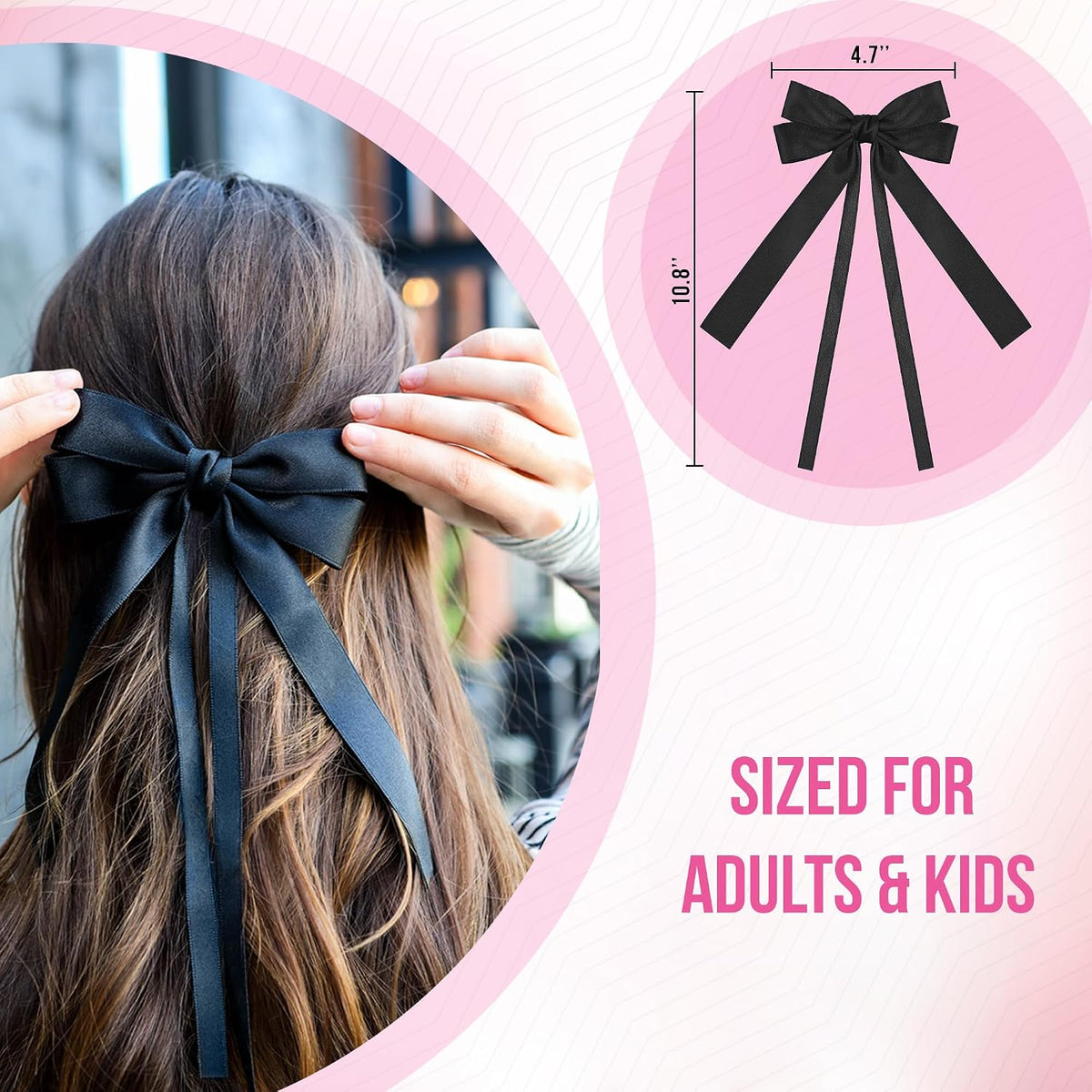 Styla Satin Bow Hair Clip Set